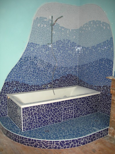 muurmozaïek badkamer